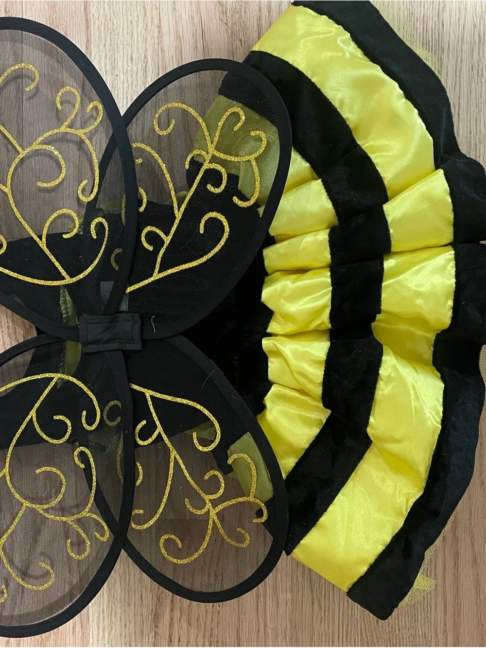 2T Toddler Bumblebee Costume Dress with Wings - Yellow & Black